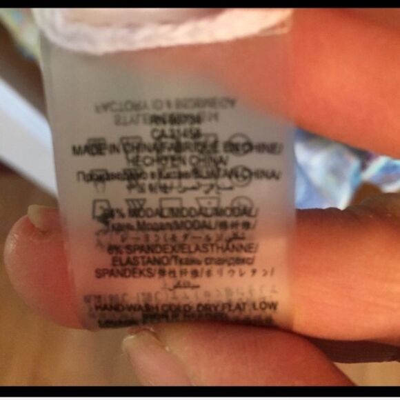 BCBG teal base color multi-pattern thin blouse, long sleeves, Great shape, Large - Picture 7 of 7